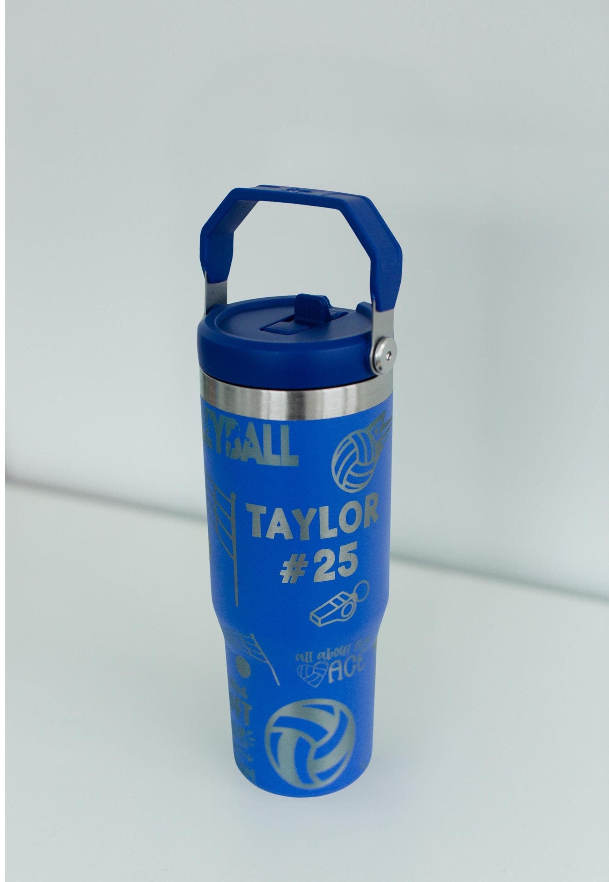 Personalized volleyball tumbler custom water bottle for coach engraved gift for volleyball player team present for athletic teen birthday