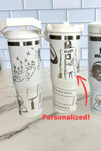 Personalized football water bottle for boy football tumbler laser engraved football water bottle for football mom gift for boy football gift