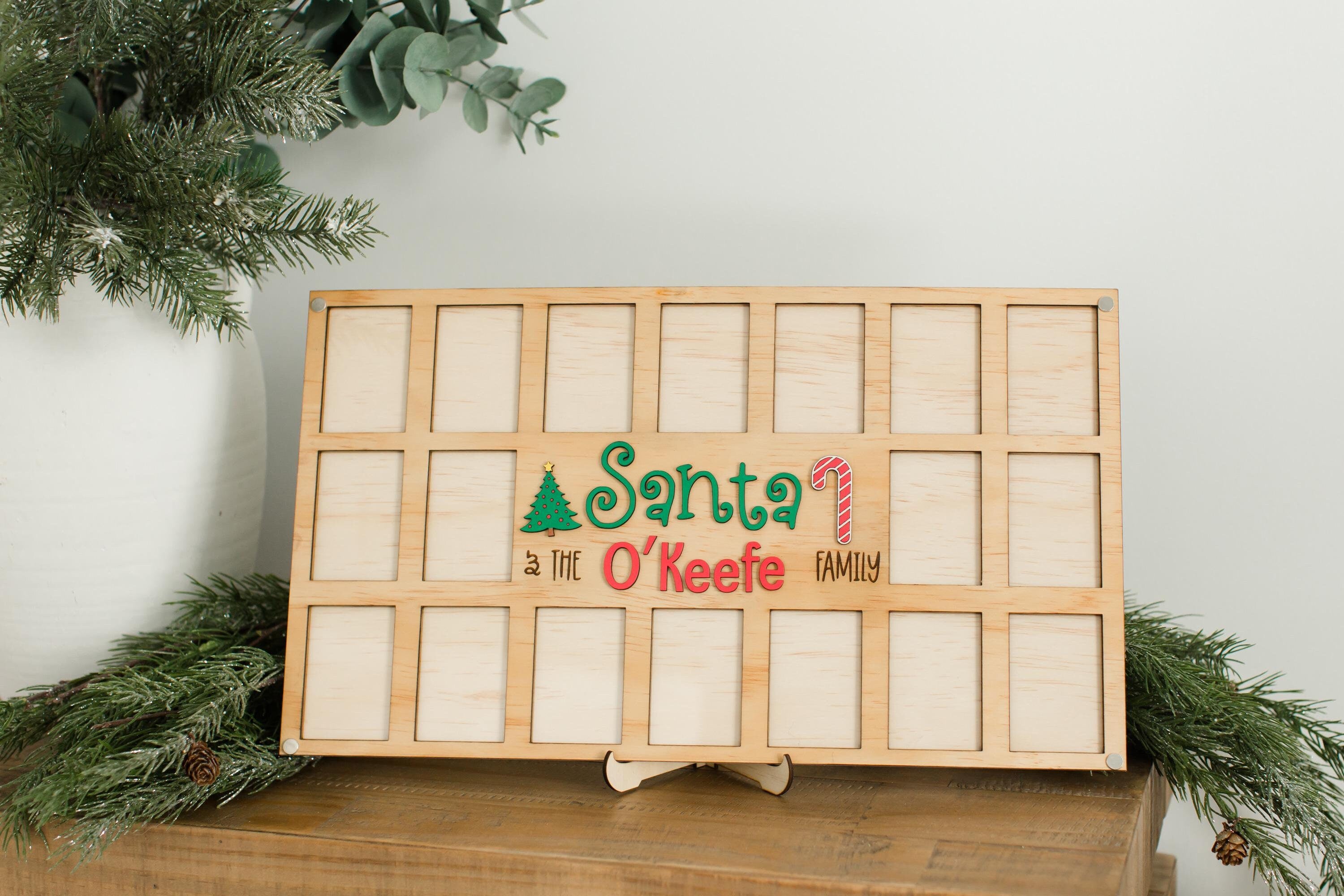 Santa frame Christmas Photo Frame for Santa Pictures Annual Santa Photo Frame Personalized Holiday Decor Holiday Memory Keepsake