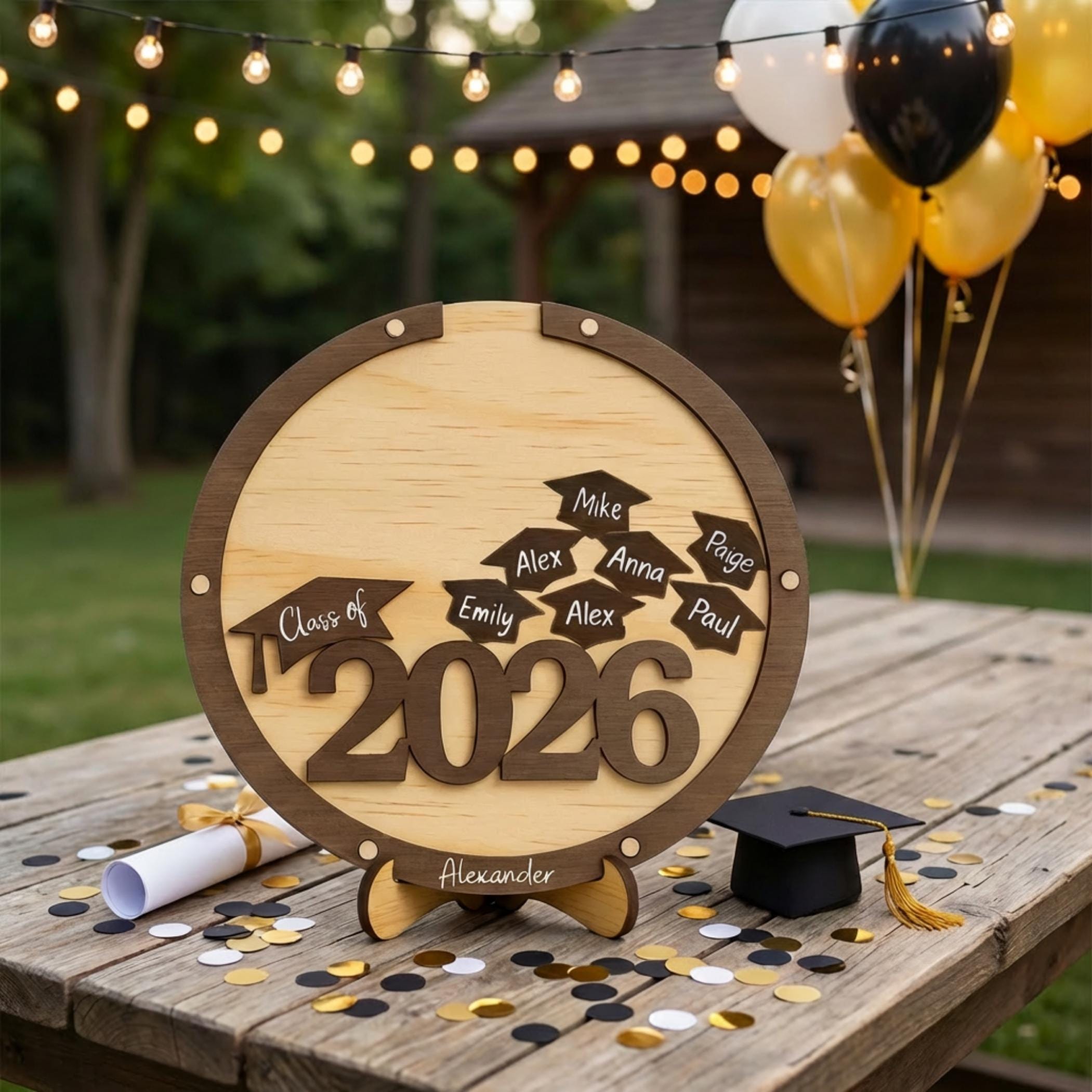 Graduation guest book alternative class of 2026 personalized wood keepsake custom high school graduation party decor wood signature sign