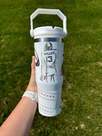 Personalized football water bottle for boy football tumbler laser engraved football water bottle for football mom gift for boy football gift