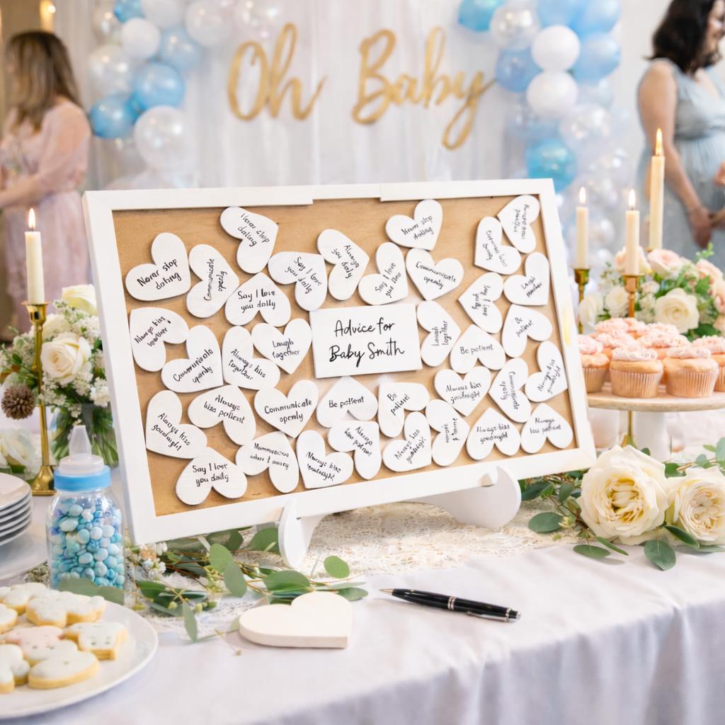 Baby Shower Decor, Advice for Baby Sign, baby shower keepsake, personalized shower activity, guest book alternative
