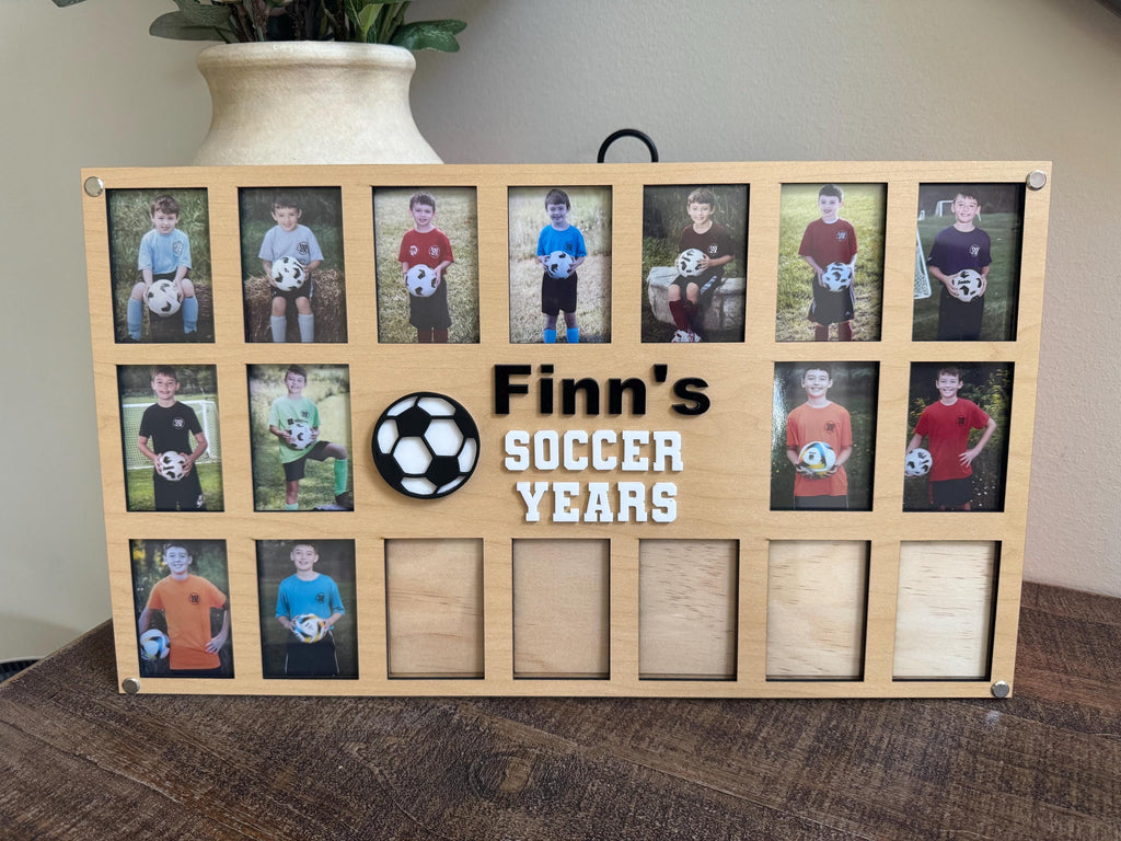 Personalized Soccer Keepsake | Sports Photo Display | Team Picture Collage | Senior Night Gift | Custom Present for Soccer mom