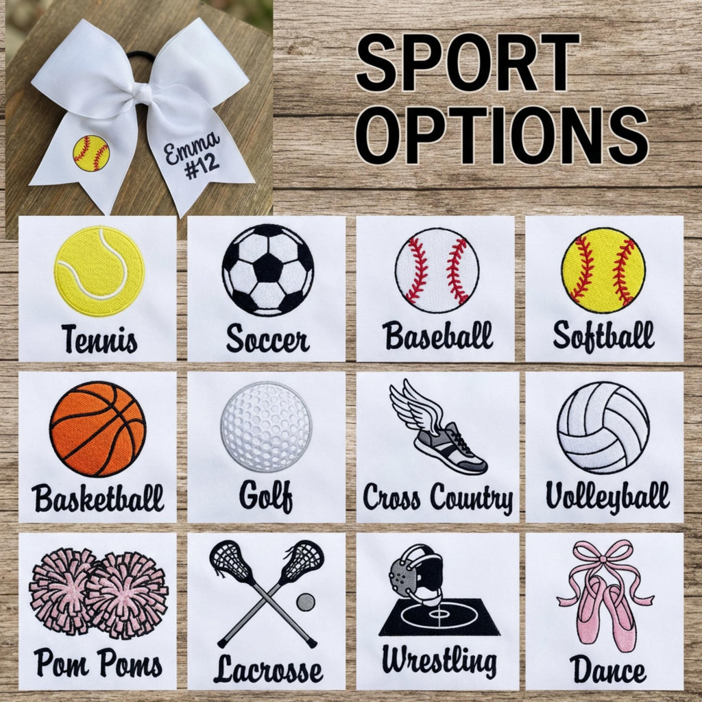 Custom Team Gift for Girls Sports | Personalized Hair Bow | Embroidered Player preset end of year party
