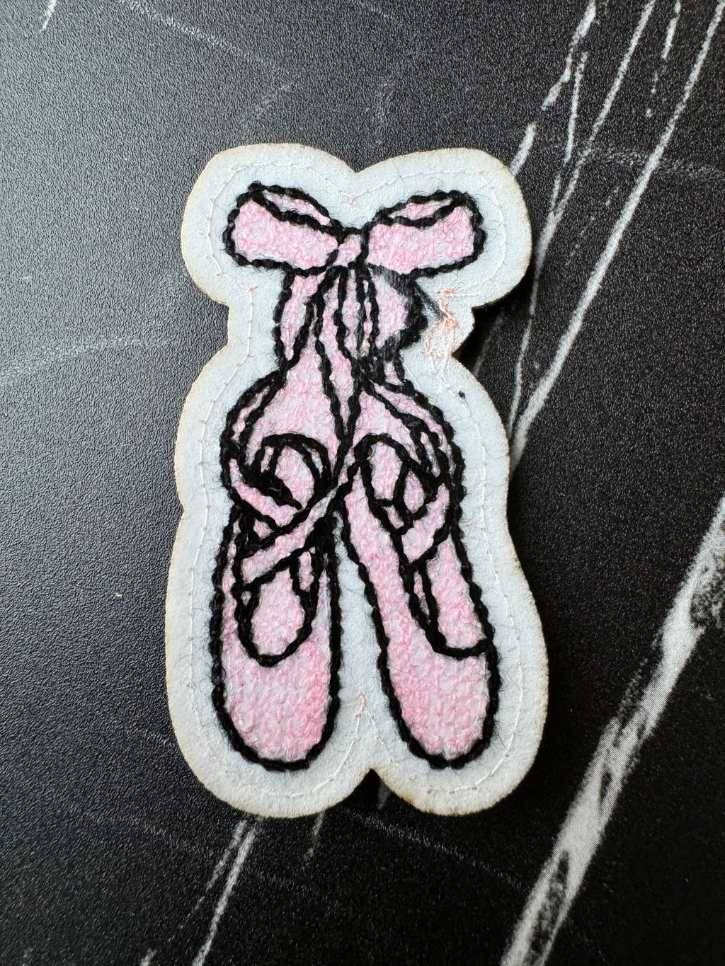 Dance chenille patch iron on ballet shoe chenille patch dance shoe iron on patch ballet applique patch with glitter ballet chenille patch