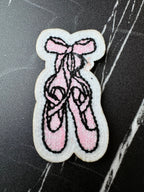 Dance chenille patch iron on ballet shoe chenille patch dance shoe iron on patch ballet applique patch with glitter ballet chenille patch