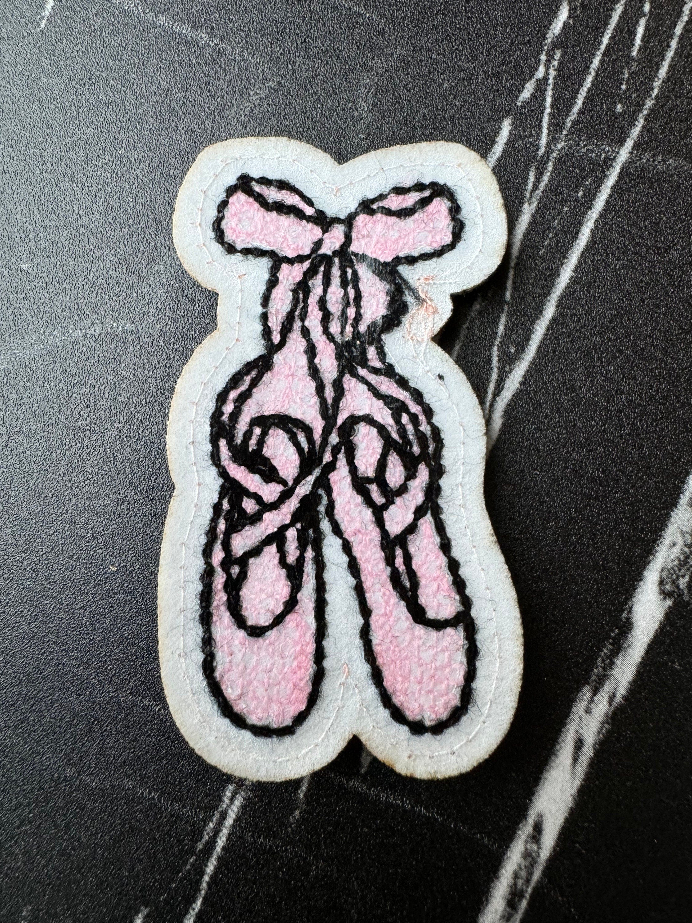 Dance chenille patch iron on ballet shoe chenille patch dance shoe iron on patch ballet applique patch with glitter ballet chenille patch