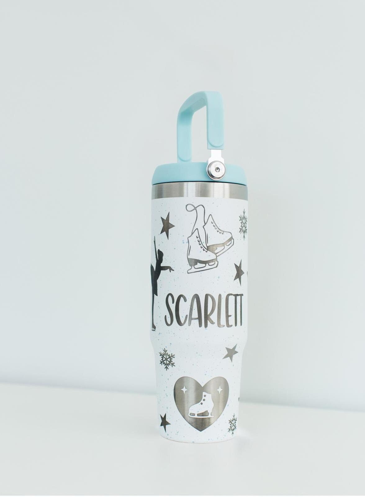 Ice Skating tumbler figure skating water bottle for girl laser engraved tumbler for skating water bottle personalized gift for figure skater