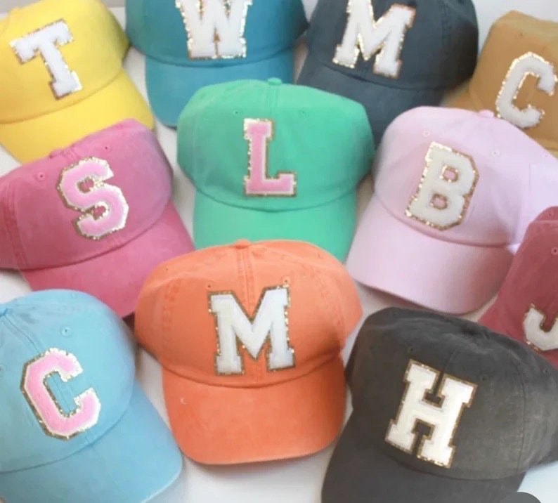 Personalized hat for women chenille patch initial hat custom hat chenille letter gift for her gift for mom stoney custom women baseball hat