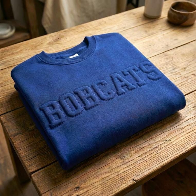 3D Emblem Shirt | Custom Team Sweatshirt | Personalized Sports Crewneck | Raised Letter Embroidery