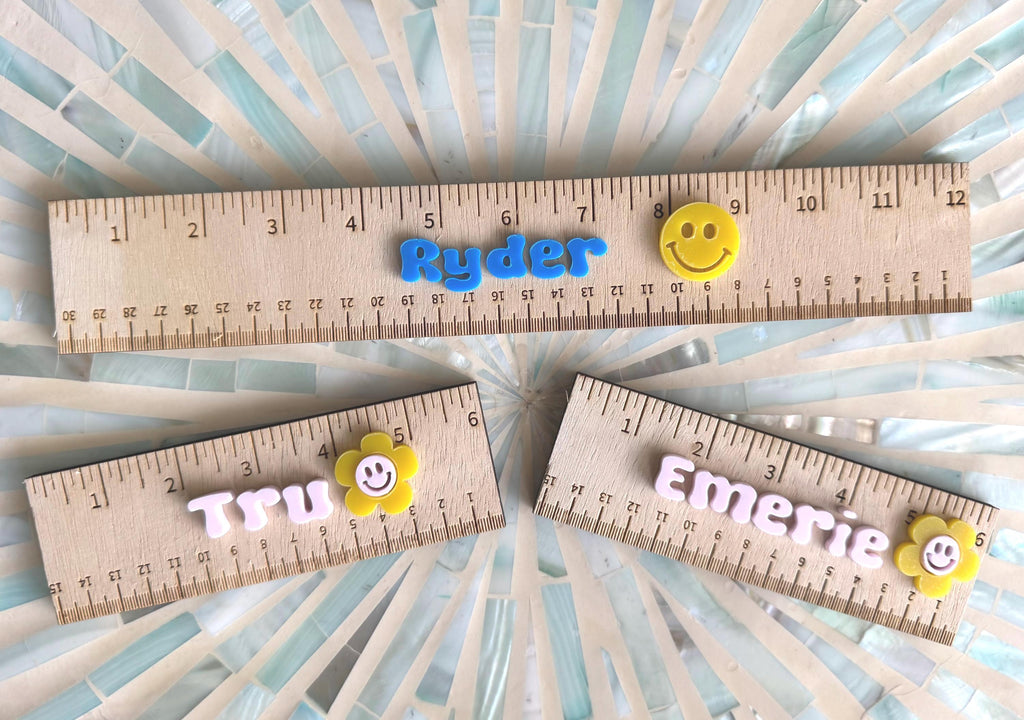 Ruler and pencil set personalized back to school supplies for kid custom stationary set for girls back to school gift for kindergarten