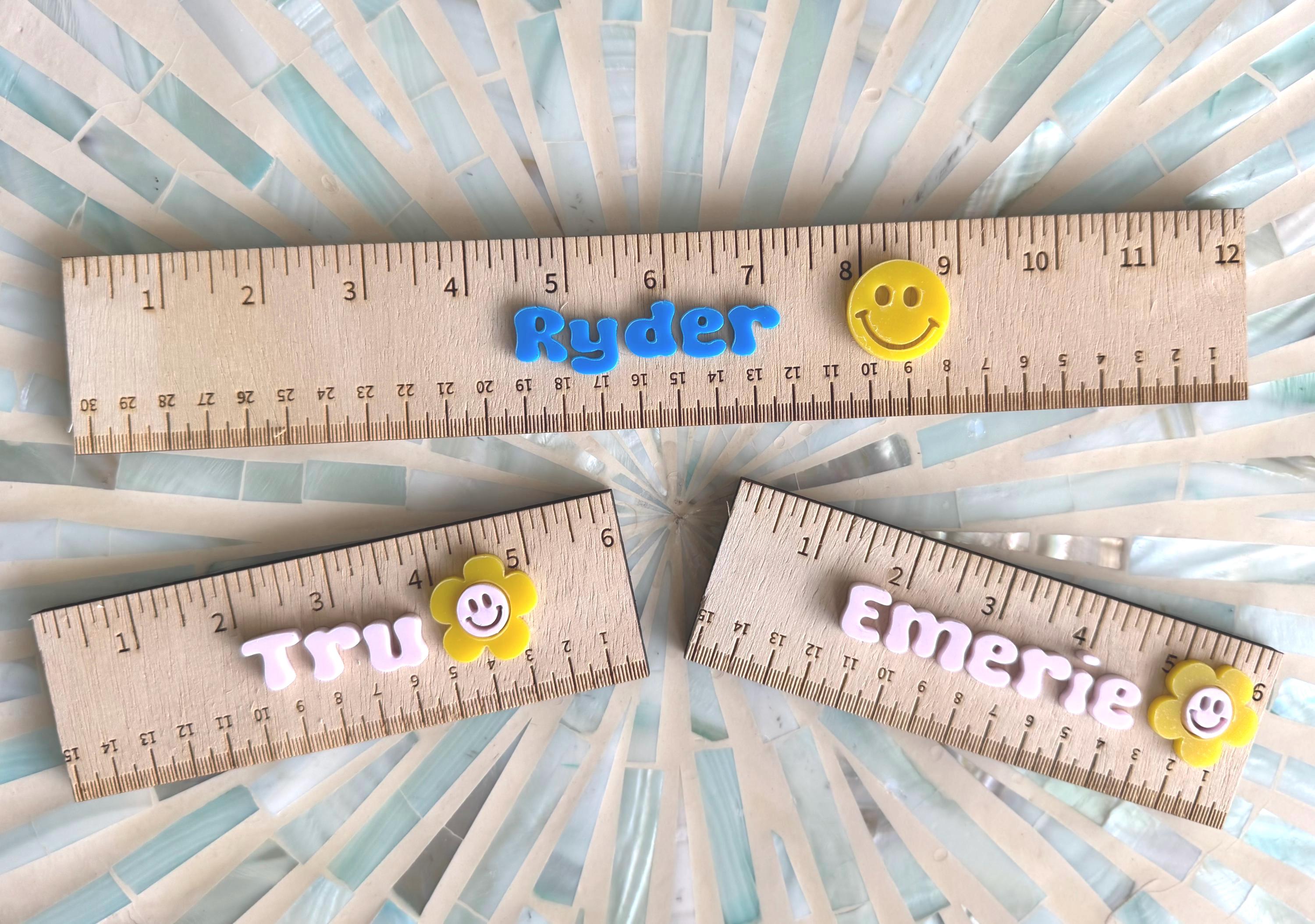 Ruler and pencil set personalized back to school supplies for kid custom stationary set for girls back to school gift for kindergarten