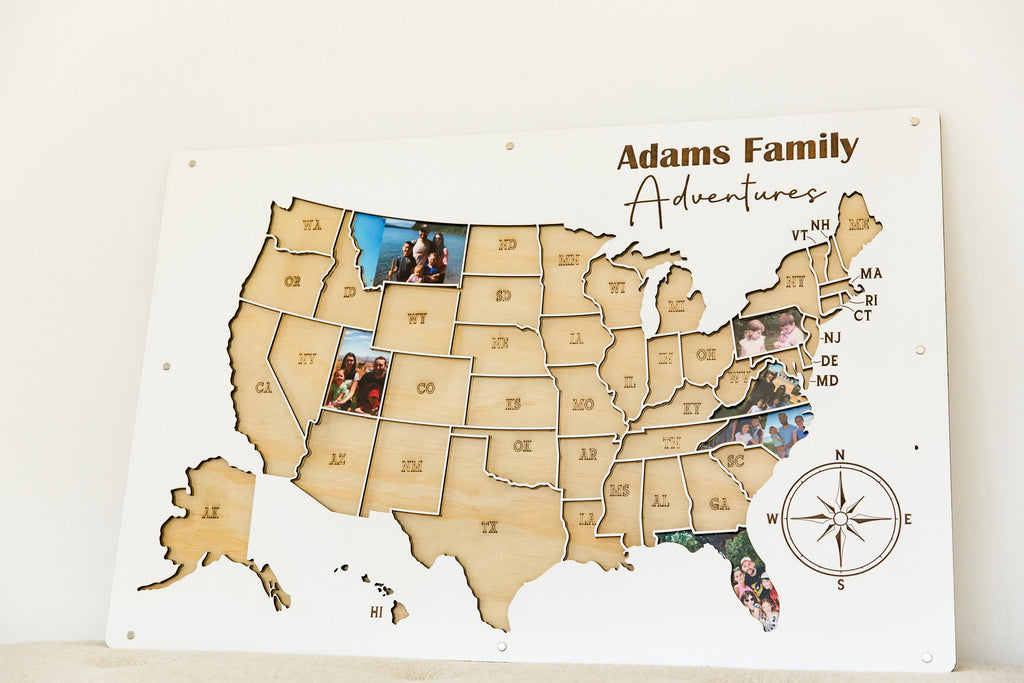 RV travel map, personalized camper decor, custom family road trip gift, motorhome travel tracker