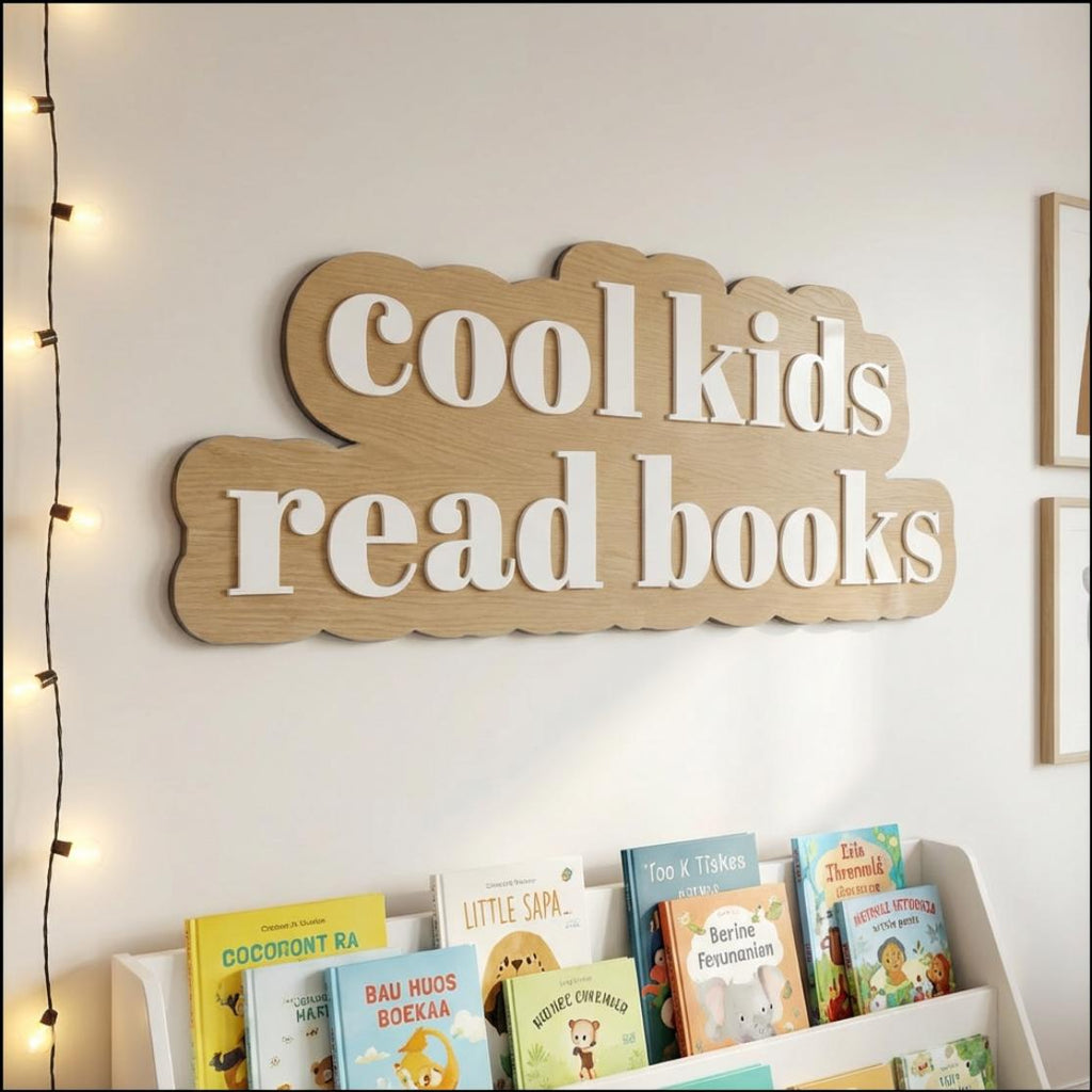 Cool Kids Read Books Sign, Classroom Library Wall Decor, Playroom Reading Art