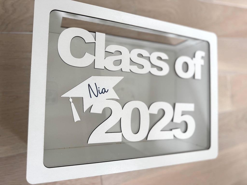 Graduation Card Box Class of 2026 grad party decor for graduation gift table decor personalized senior keepsake wood money holder