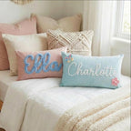 Personalized Name Pillow with Chenille Yarn, Custom Nursery Pillow, girl bedroom Decor, velvet baby gift