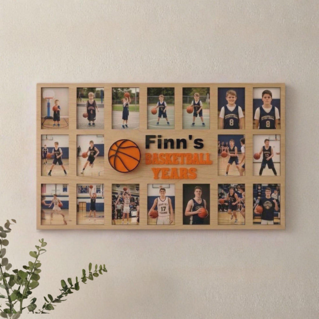 Basketball Photo Keepsake | Personalized Sports Memory Frame | Senior Gift for Basketball Player | Custom Picture Display