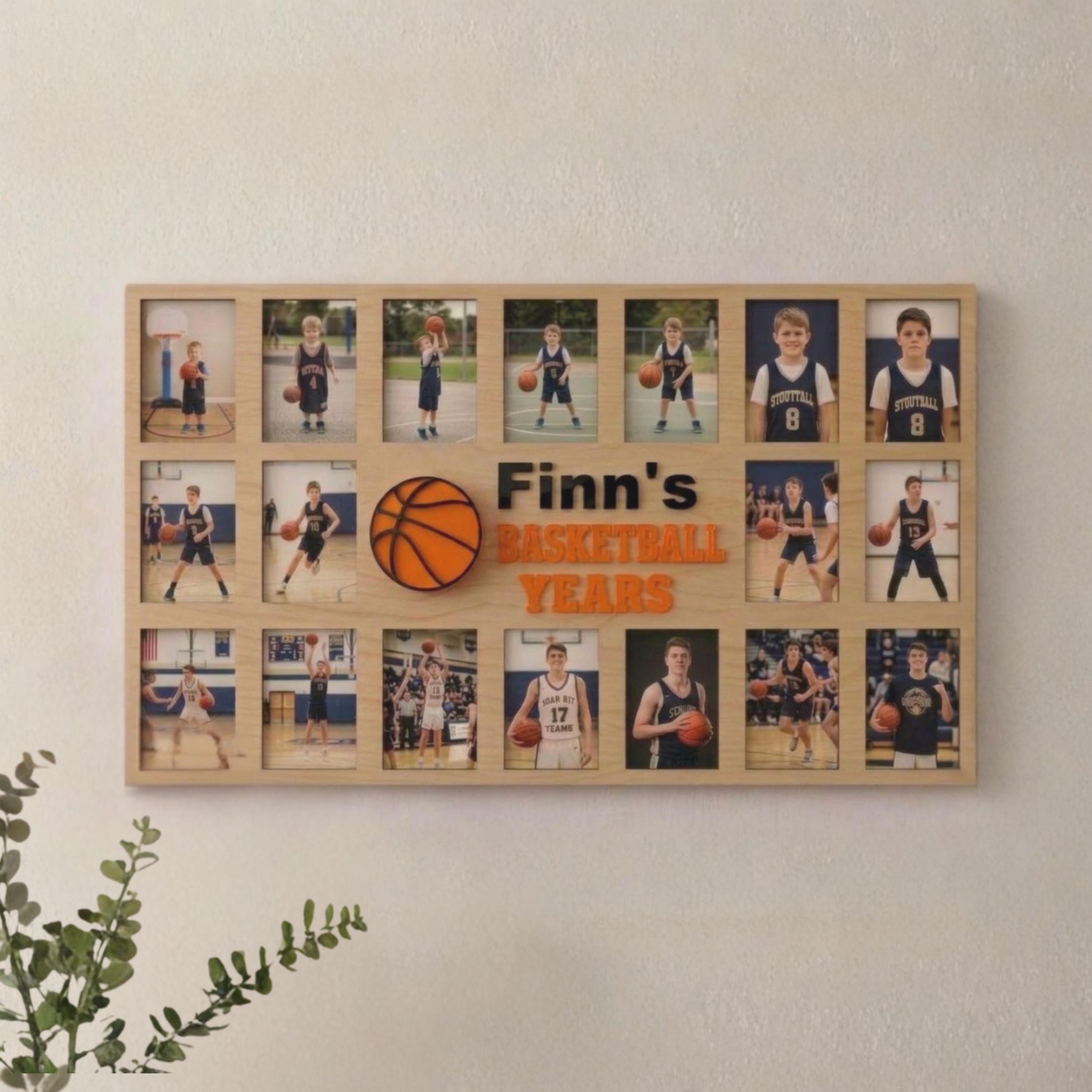 Basketball Photo Keepsake | Personalized Sports Memory Frame | Senior Gift for Basketball Player | Custom Picture Display