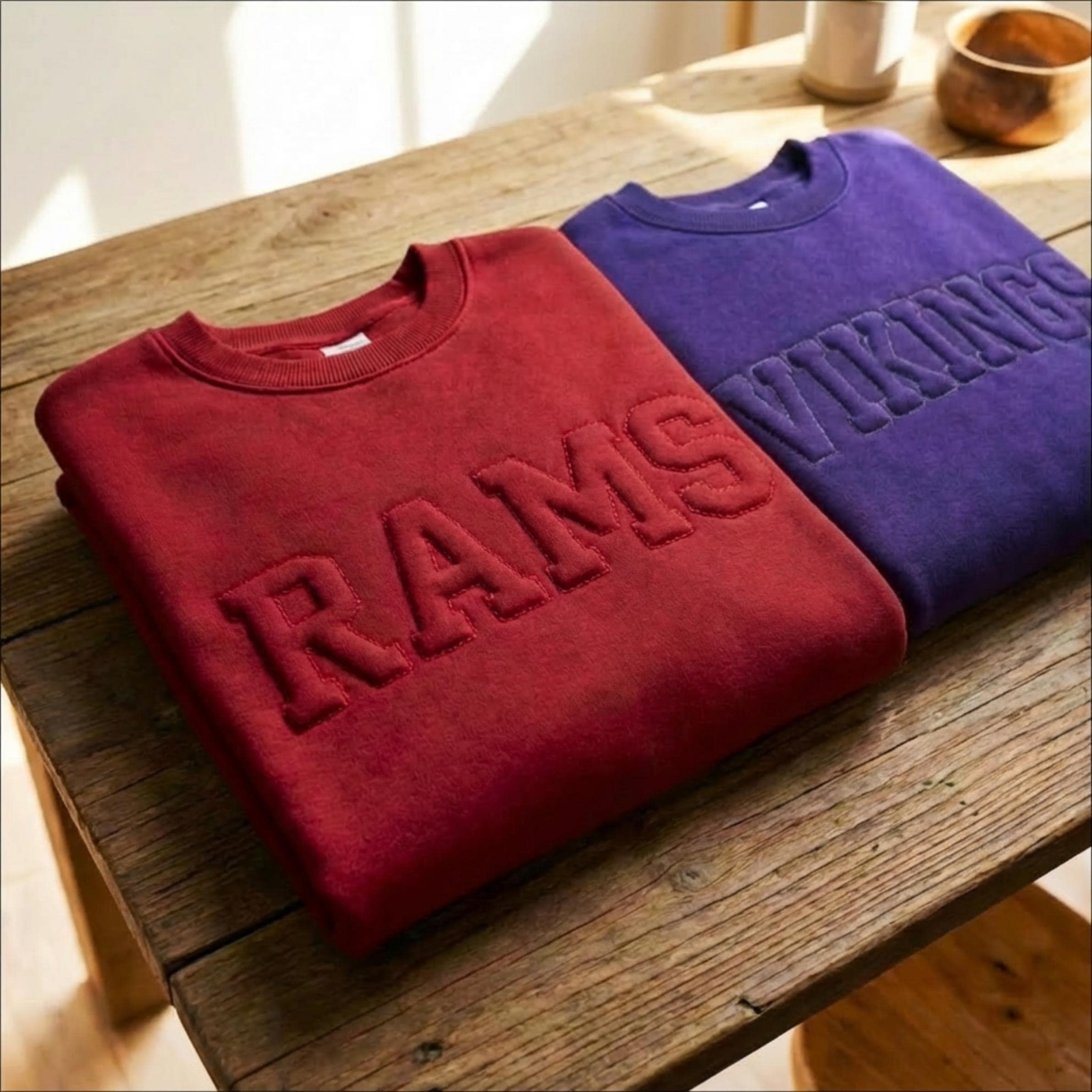 3D Emblem Shirt | Custom Team Sweatshirt | Personalized Sports Crewneck | Raised Letter Embroidery