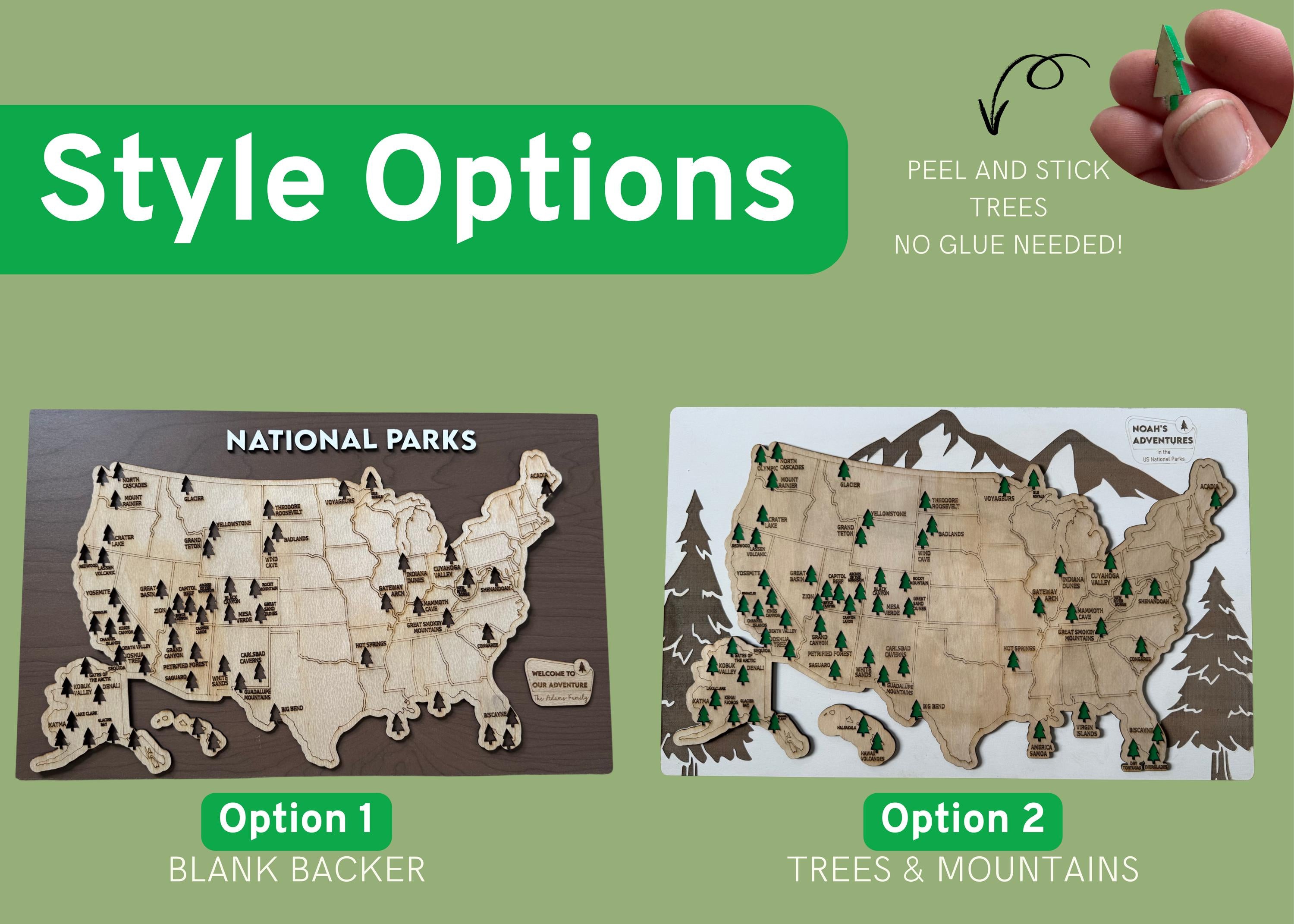 National Park Map Personalized USA Wood Keepsake Custom Travel Map Gift for Adventure Lover present Outdoor Enthusiast gift for hiker