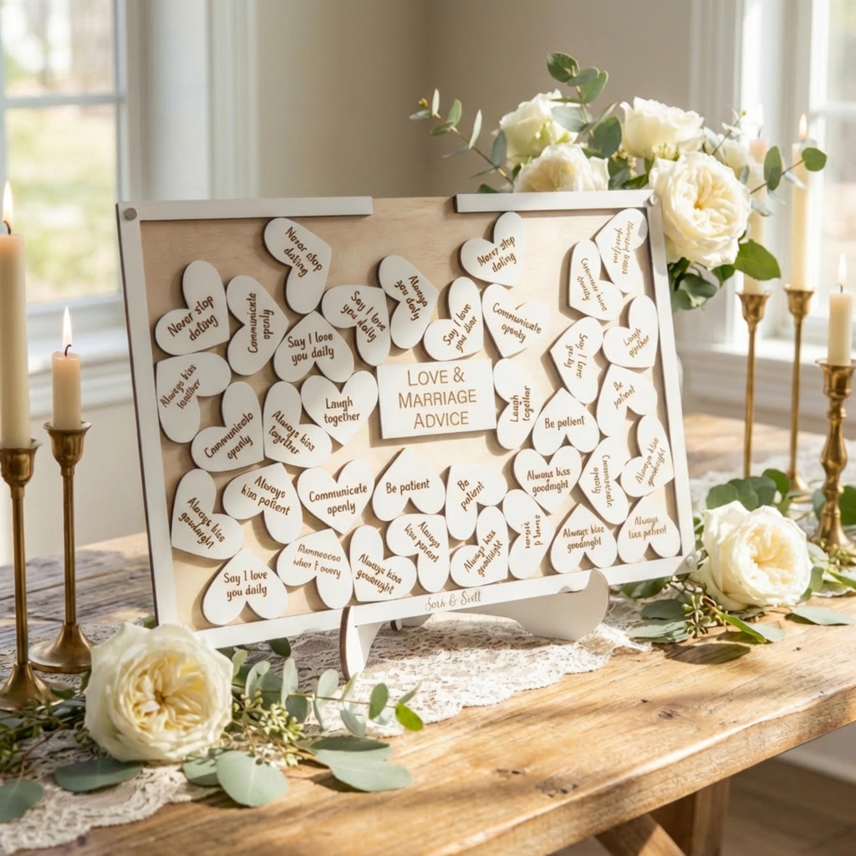 Bridal Shower Decor, Wedding Guest Book Alternative, Love & Marriage Advice Sign, Wedding Shower keepsake