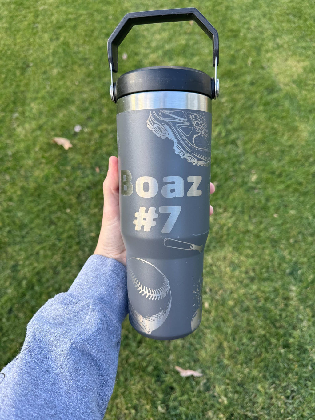 baseball water bottle personalized tumbler Custom Sports Gift for teenage boy travel cup team gift for baseball coach present sport mom gear