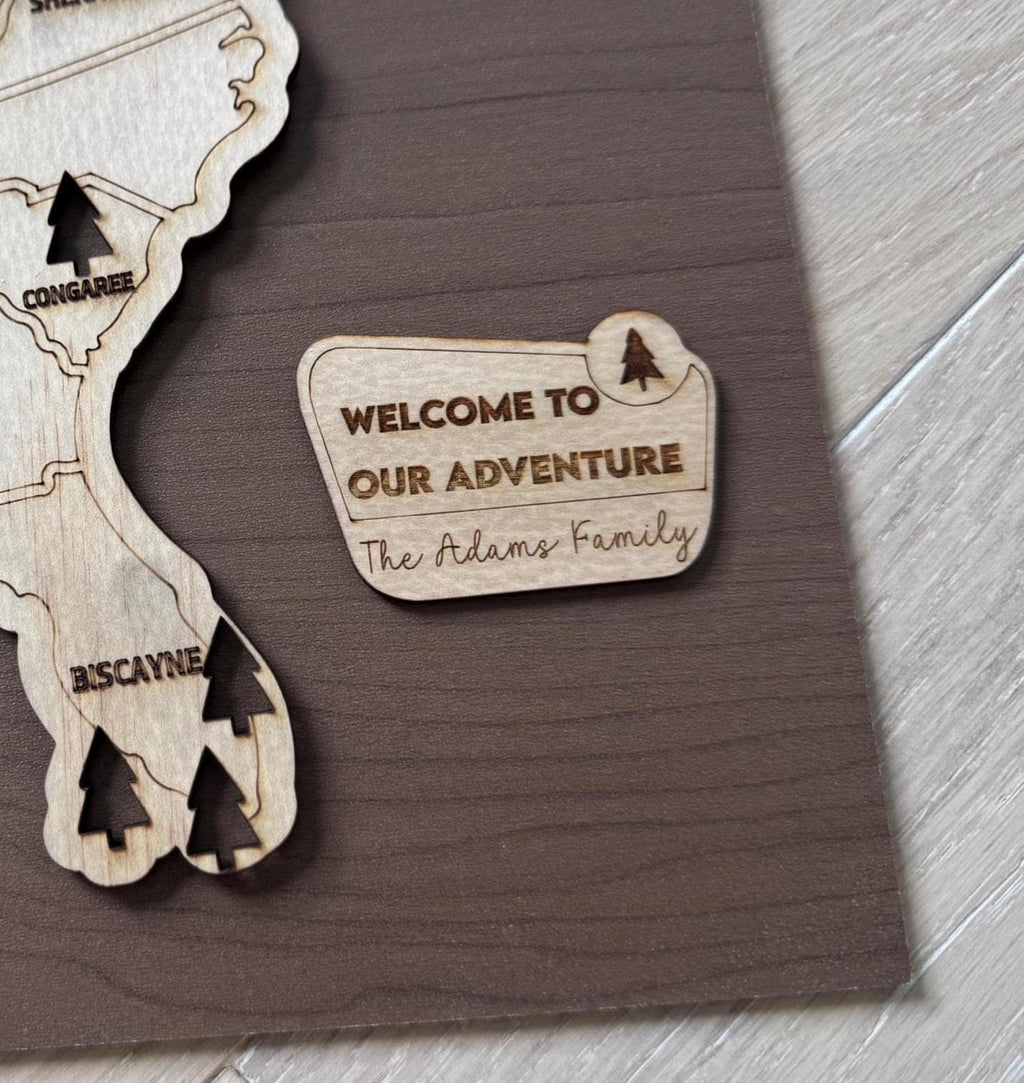 National Park Map Personalized USA Wood Keepsake Custom Travel Map Gift for Adventure Lover present Outdoor Enthusiast gift for hiker