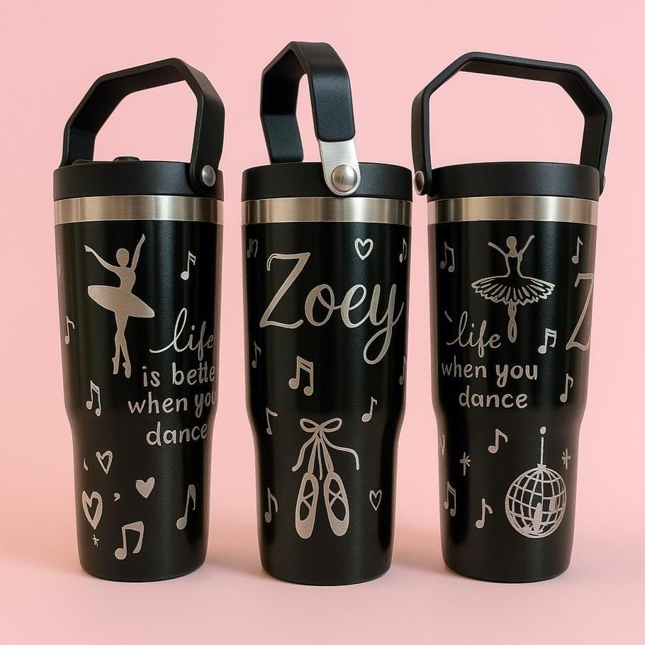 Personalized dance tumbler Ballet Gift for Dancer custom water bottle for dance mom team present for dance teacher gift little girl birthday
