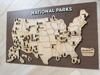 National Park Map Personalized USA Wood Keepsake Custom Travel Map Gift for Adventure Lover present Outdoor Enthusiast gift for hiker