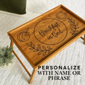 Personalized Breakfast in Bed serving Tray for mothers day gift anniversary present custom birthday gift for her engraved wood home decor