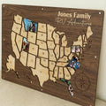 RV travel map, personalized camper decor, custom family road trip gift, motorhome travel tracker