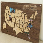 RV travel map, personalized camper decor, custom family road trip gift, motorhome travel tracker