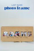 Personalized Family Name Photo Frame | Custom Wood Last Name Picture Collage | Wedding or Housewarming Gift