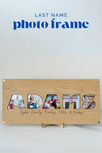 Personalized Family Name Photo Frame | Custom Wood Last Name Picture Collage | Wedding or Housewarming Gift