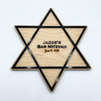 Bar Mitzvah Guest Book Alternative | Personalized Mazel Tov Signature Board | Jewish Celebration Sign | Custom Star of David Keepsake Decor