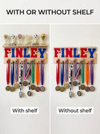 Personalized Medal Hanger | Trophy Display Shelf for Girls | Custom Sports Award Holder | Gymnastics Cheer Softball Volleyball Gift