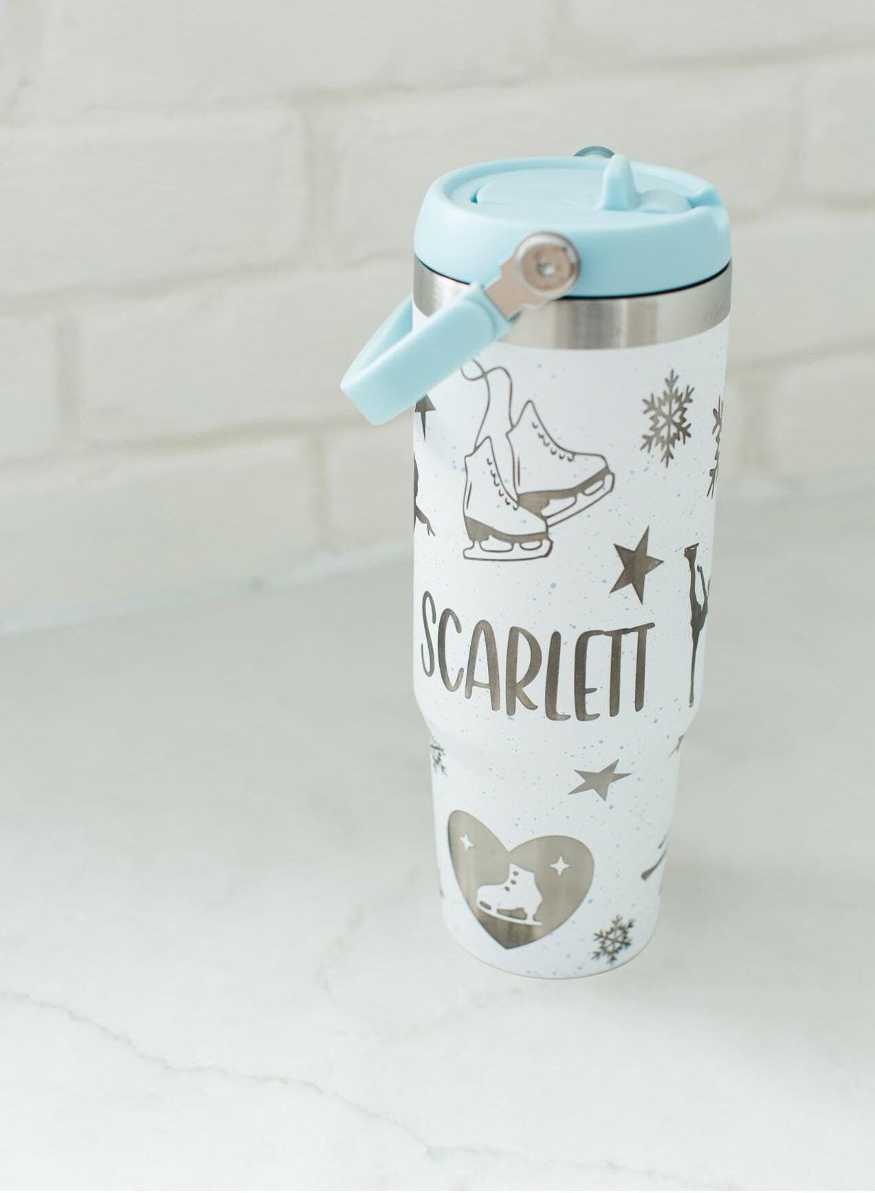 Ice Skating tumbler figure skating water bottle for girl laser engraved tumbler for skating water bottle personalized gift for figure skater