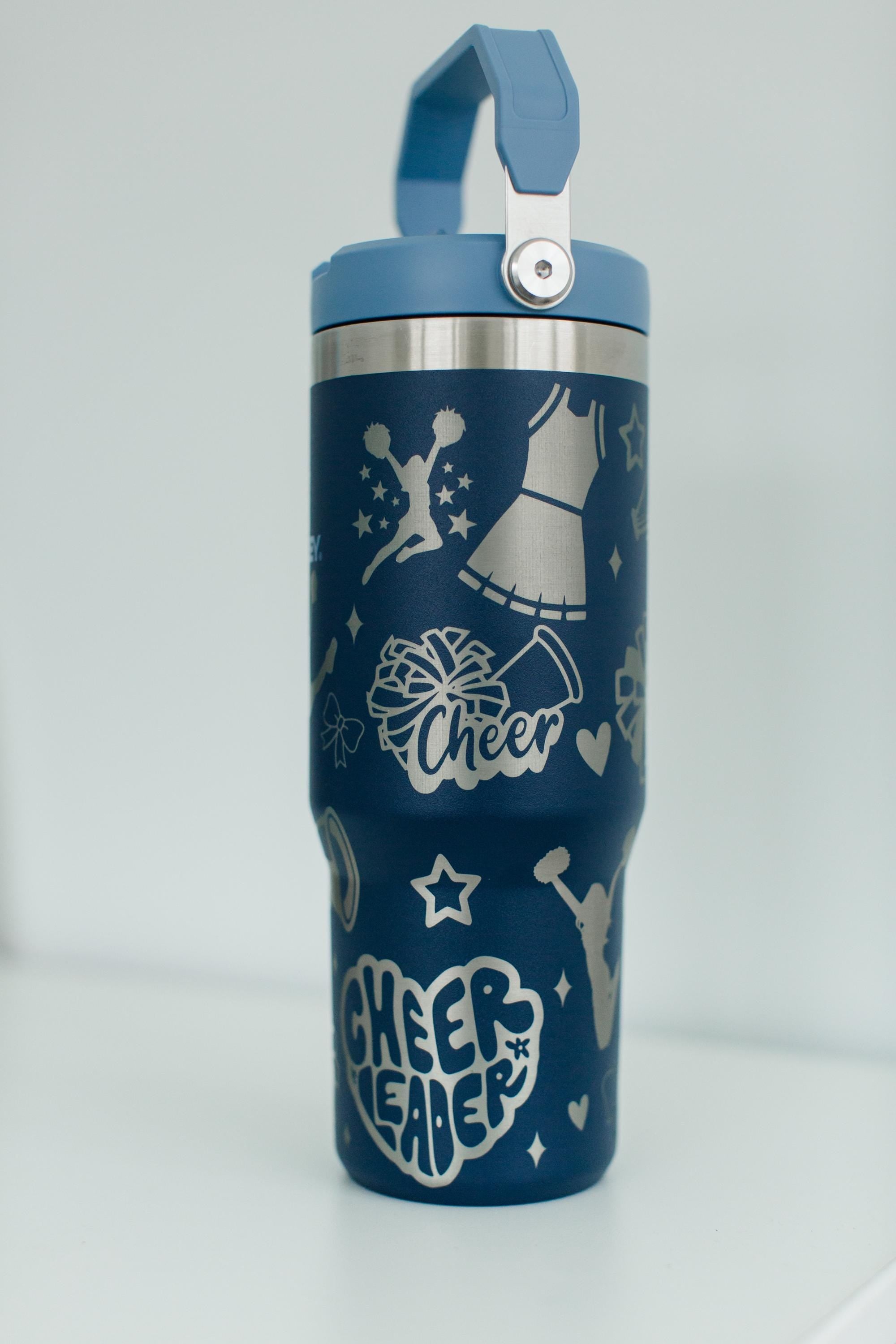 Personalized cheer tumbler for cheerleader water bottle custom water bottle for cheer cheerleader engraved gift for teenager