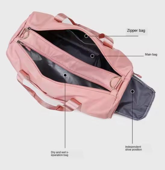 Personalized Duffel Bag with Name – Travel, Dance, Team Duffel for Girls • Cheer & Gymnastics Gift • Sleepover Weekender bag with strap pink