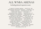 WNBA Arena Travel Map, Women’s Basketball Fan Gift, wood sports gift
