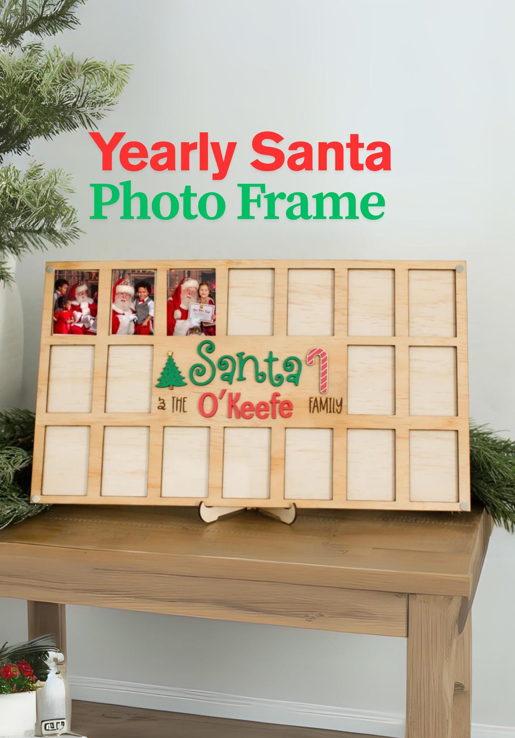 Santa frame Christmas Photo Frame for Santa Pictures Annual Santa Photo Frame Personalized Holiday Decor Holiday Memory Keepsake
