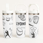 baseball water bottle personalized tumbler Custom Sports Gift for teenage boy travel cup team gift for baseball coach present sport mom gear