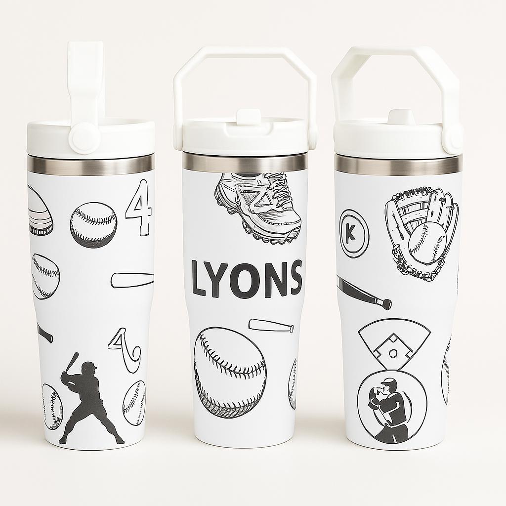 baseball water bottle personalized tumbler Custom Sports Gift for teenage boy travel cup team gift for baseball coach present sport mom gear