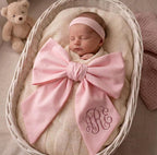 Personalized Newborn Bow Sash | Custom Name Bow | Hospital Coming Home Outfit | Baby Shower Gift | Newborn Photo Prop |