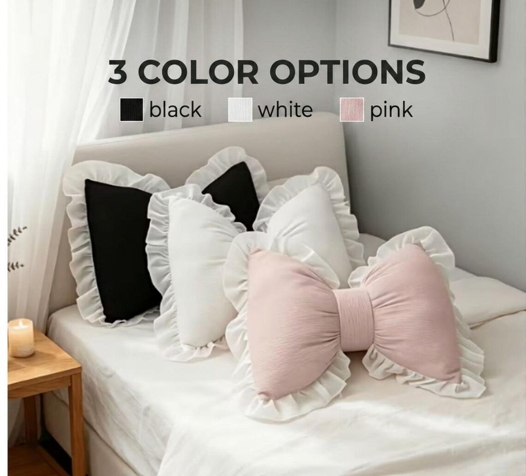 Personalized Bow Pillow | Coquette Nursery Decor | Custom Baby Girl Name Pillow | Baby Shower Gift | Teenager Room Decor