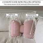 Personalized Bow Pillow | Coquette Nursery Decor | Custom Baby Girl Name Pillow | Baby Shower Gift | Teenager Room Decor