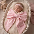 Personalized Newborn Bow Sash | Custom Name Bow | Hospital Coming Home Outfit | Baby Shower Gift | Newborn Photo Prop |