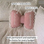 Personalized Bow Pillow | Coquette Nursery Decor | Custom Baby Girl Name Pillow | Baby Shower Gift | Teenager Room Decor